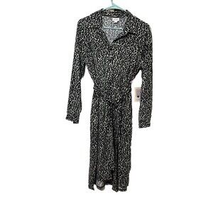 LuLaRoe Women’s Ellie Shirt Dress Black Leopard D Size Small NWT